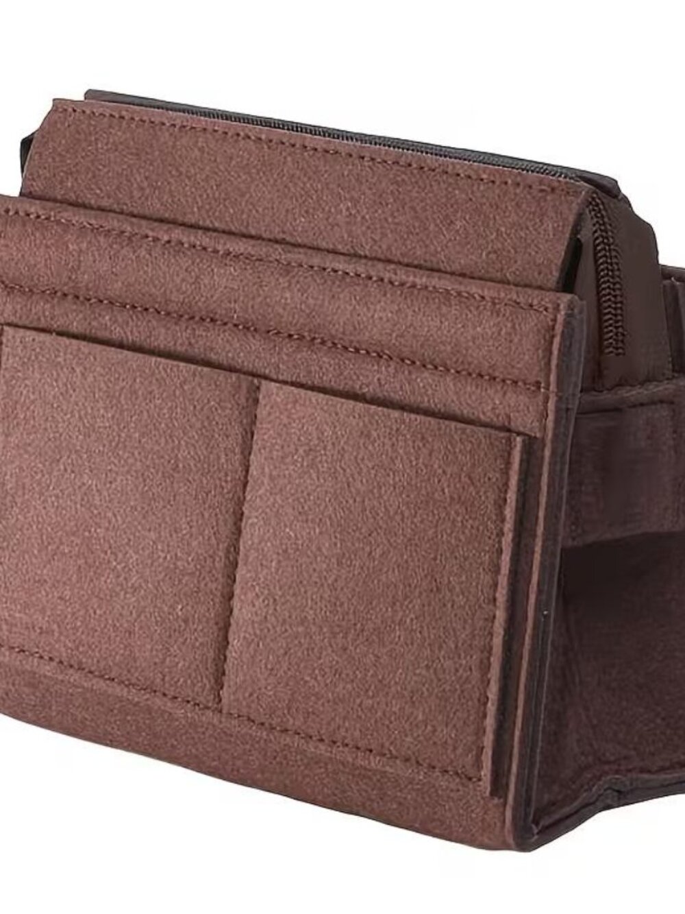 ZIPPERED BAG ORGANIZER in Rich Brown